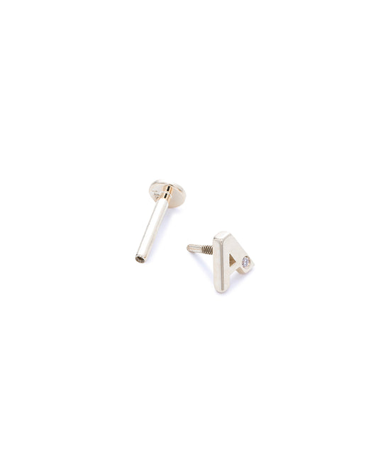 Covetear Deco Letter - A Cartilage Earring#material_14k_Yellow_Gold