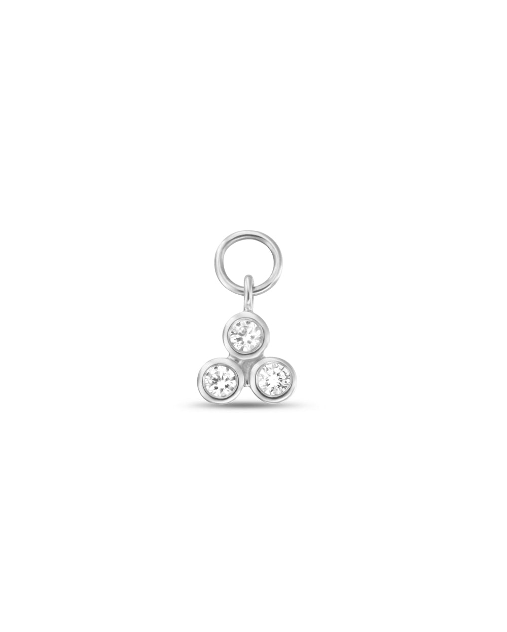 Covetear Diamond Trilogy Hoop Charm#material_14k_White_Gold