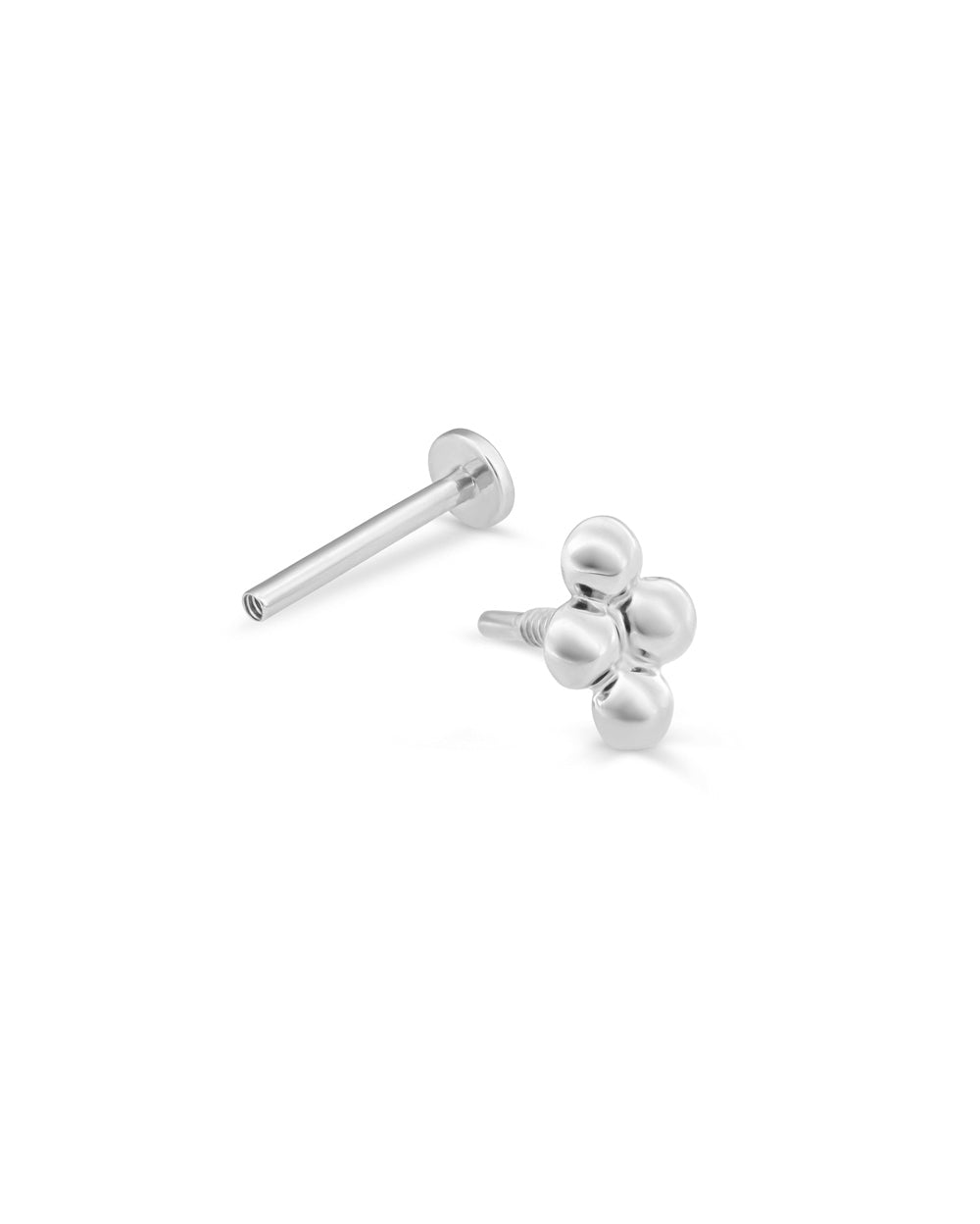 Covetear Classic Micro Quartet Cartilage Earring#material_14k_White_Gold