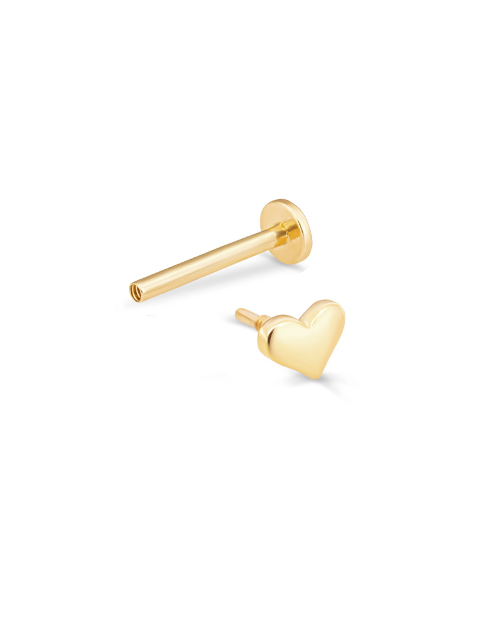 Covetear Classic Sweet Heart Cartilage Earring#material_14k_Yellow_Gold