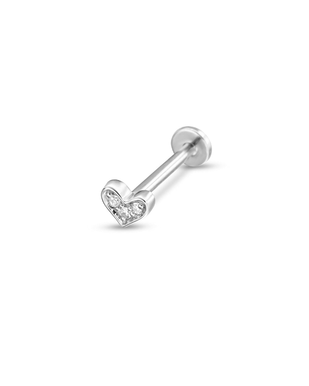 Covetear Diamond Heart Cartilage Earring#material_14k_White_Gold