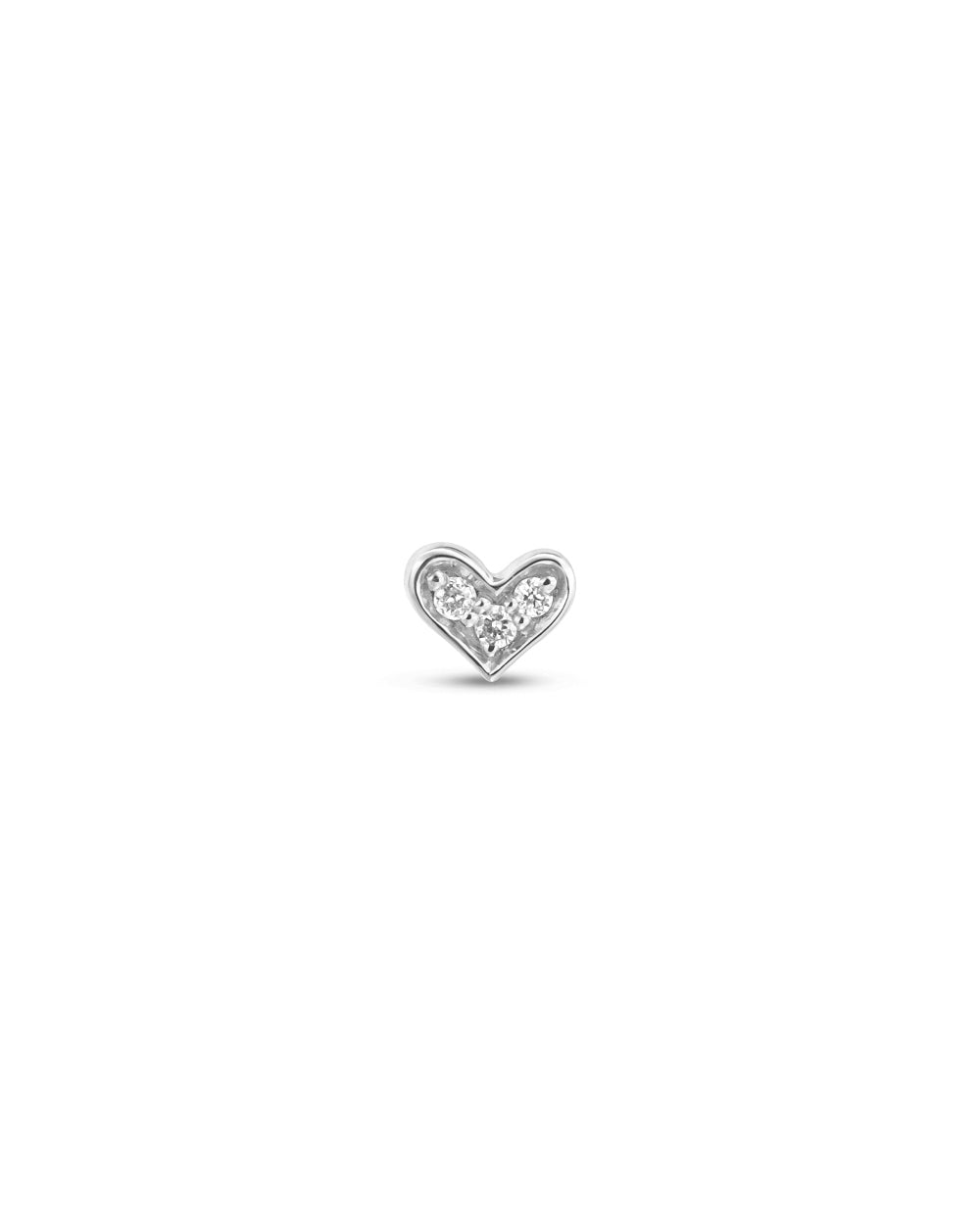 Covetear Diamond Heart Cartilage Earring#material_14k_White_Gold