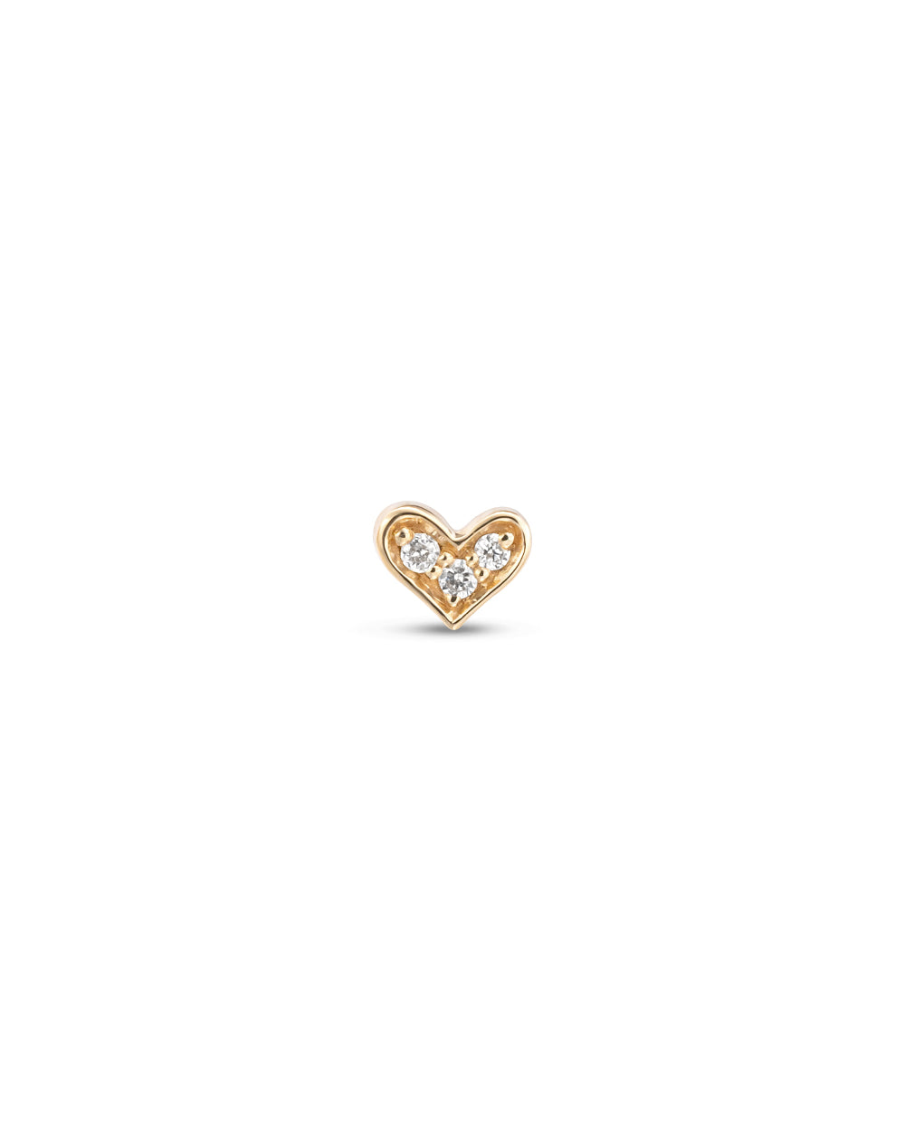 Covetear Diamond Heart Cartilage Earring#material_14k_Yellow_Gold