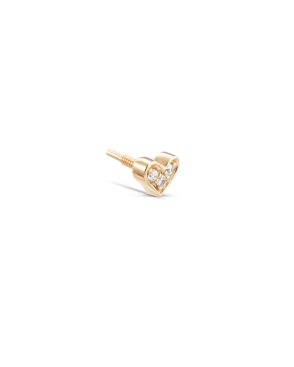 Covetear Diamond Heart Cartilage Earring#material_14k_Yellow_Gold