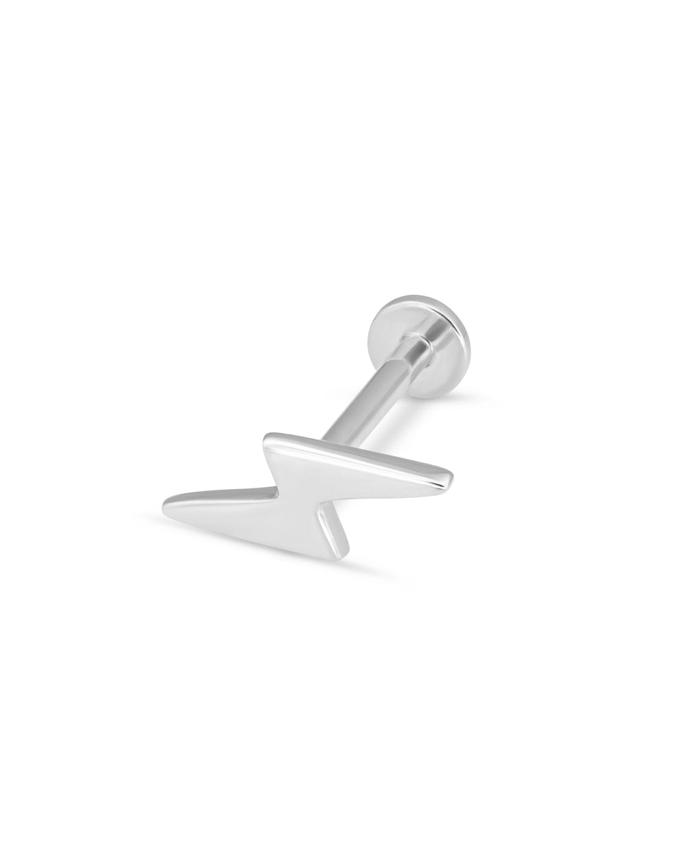 Covetear Classic Bolt Cartilage Earring#material_14k_White_Gold