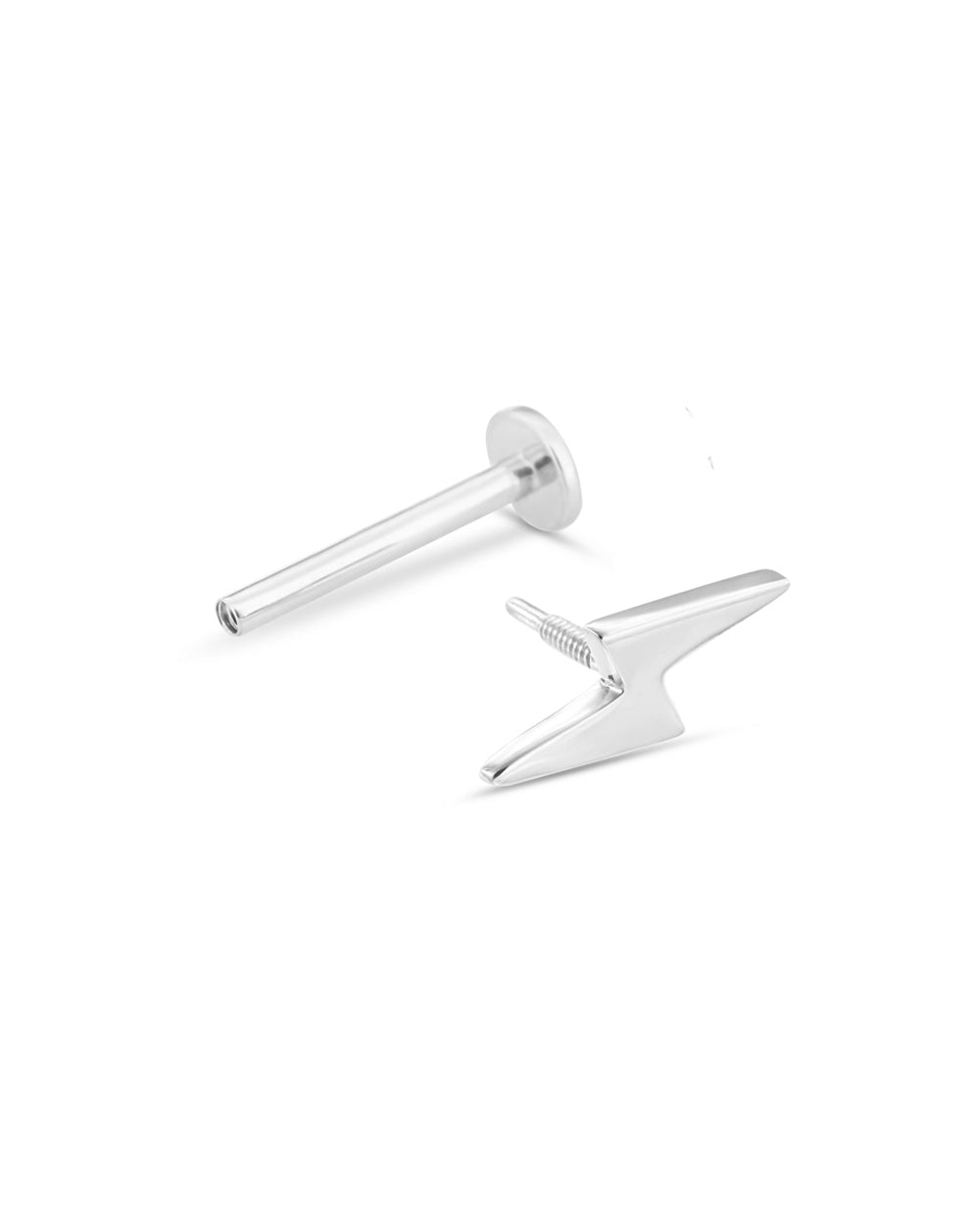 Covetear Classic Bolt Cartilage Earring#material_14k_White_Gold