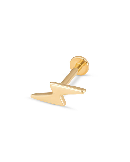 Covetear Classic Bolt Cartilage Earring#material_14k_Yellow_Gold