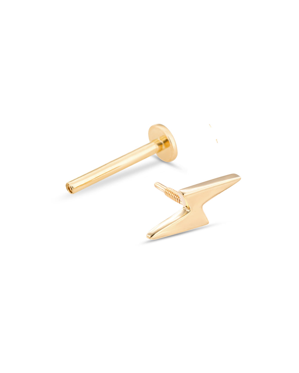 Covetear Classic Bolt Cartilage Earring#material_14k_Yellow_Gold