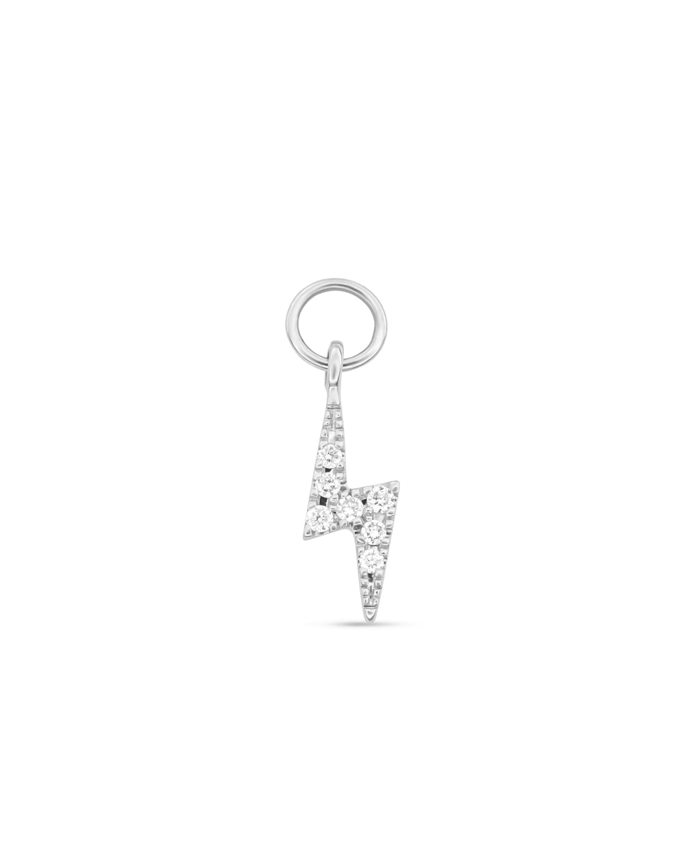 Covetear Diamond Bolt Hoop Charm#material_14k_White_Gold