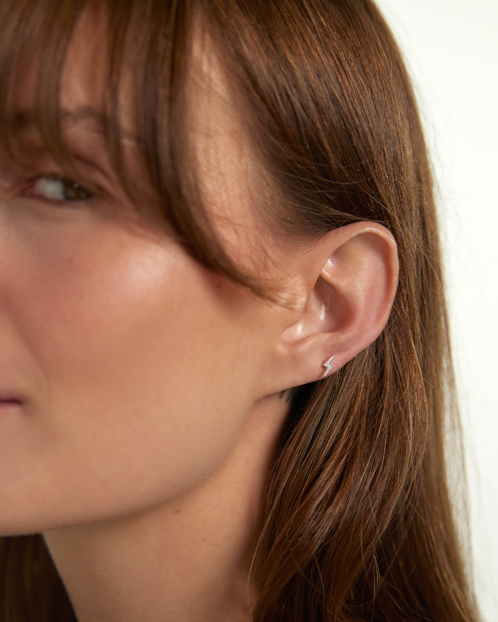 Covetear Diamond Bolt Cartilage Earring#material_14k_White_Gold