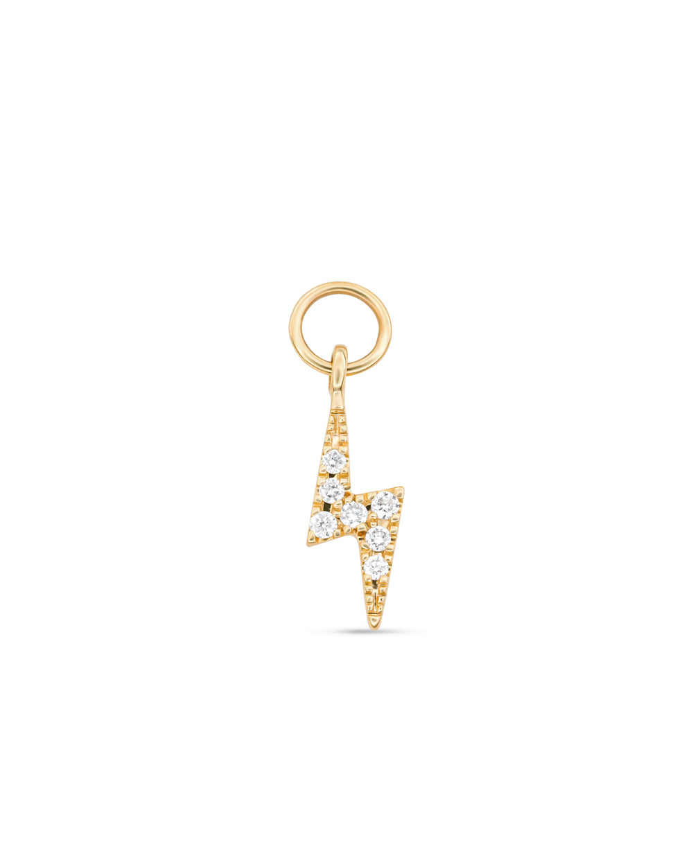 Covetear Diamond Bolt Hoop Charm#material_14k_Yellow_Gold