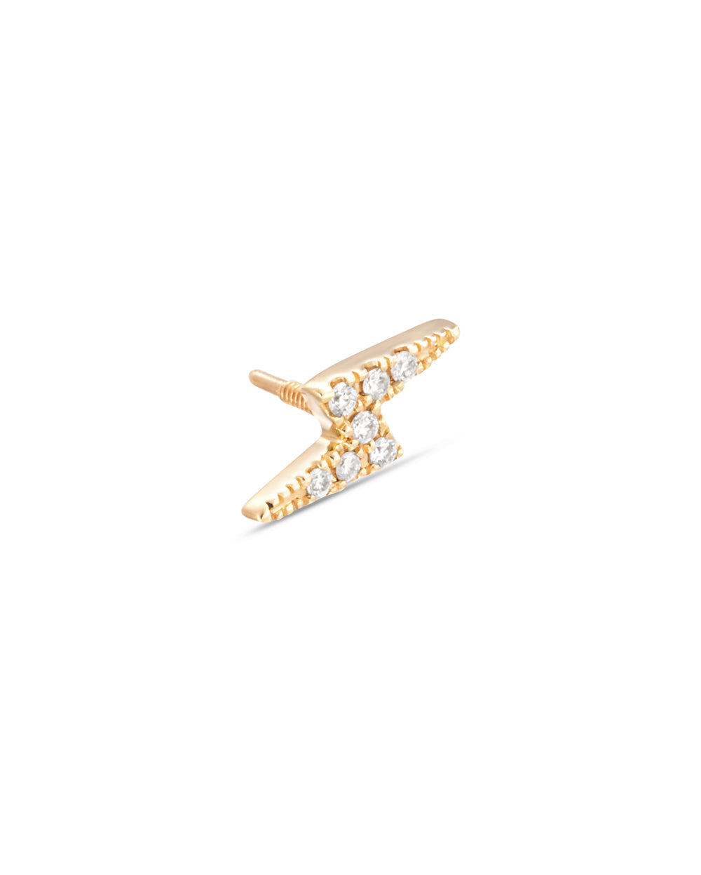 Covetear Diamond Bolt Cartilage Earring#material_14k_Yellow_Gold