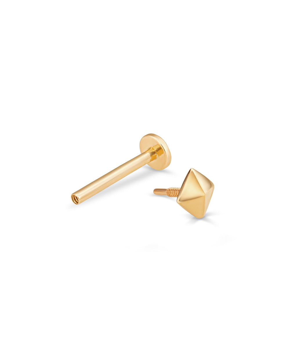 Covetear Classic Pyramid Cartilage Earring#material_14k_Yellow_Gold