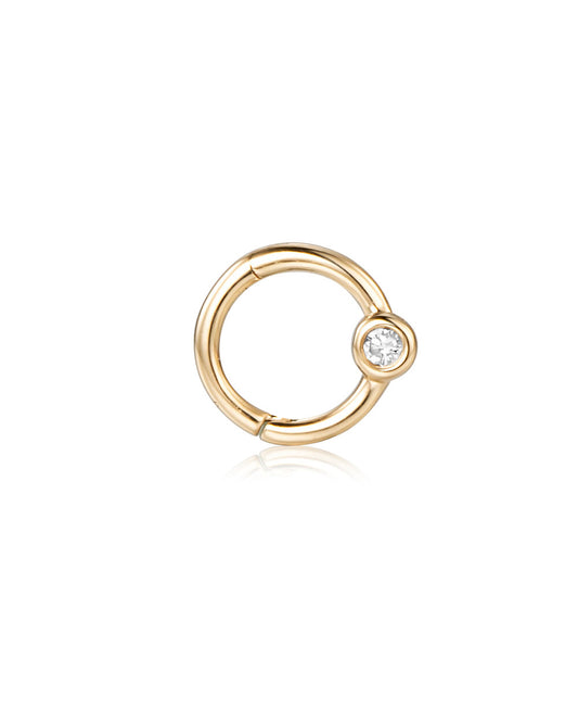 Covetear Classic Solitaire Ring Cartilage Earring#material_14k_Yellow_Gold