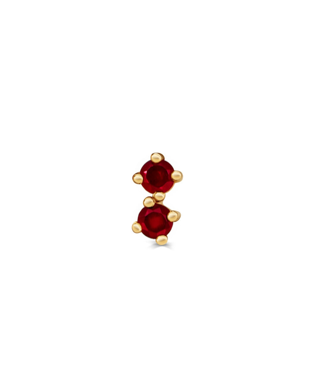 Covetear Ruby Petit Duo Cartilage Earring #material_14k_Yellow_Gold