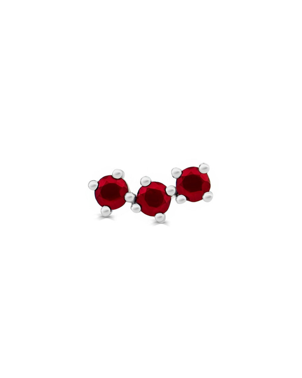 Covetear Ruby Petit Trilogy Cartilage Earring#material_14k_White_Gold