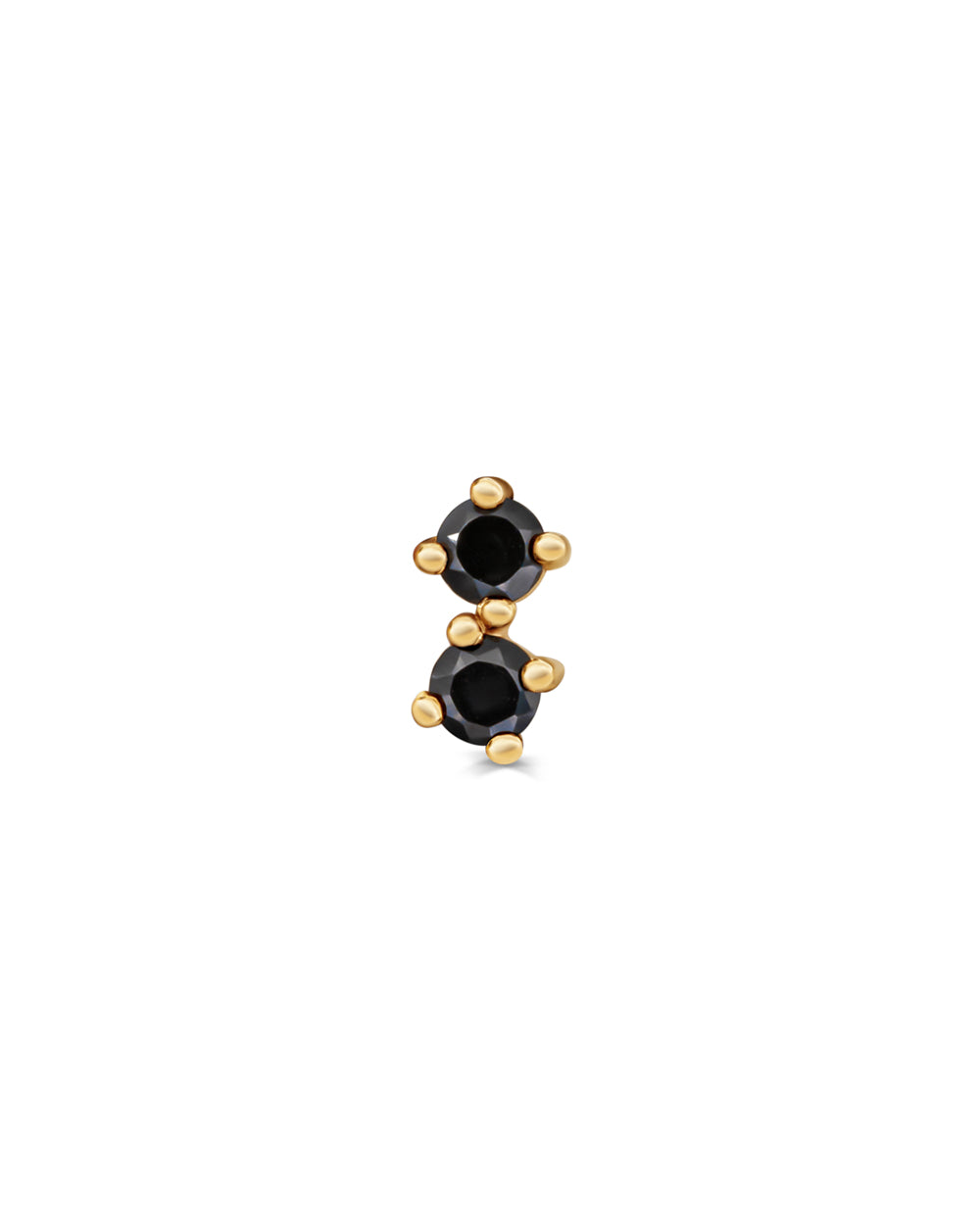 Covetear Black Petit Duo Cartilage Earring#material_14k_YELLOW_Gold