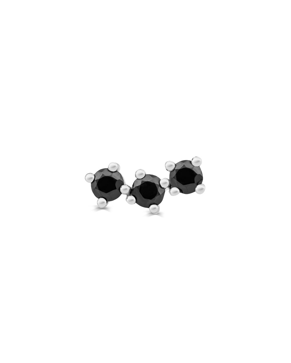 Covetear Black Petit Trilogy Cartilage Earring#material_14k_White_Gold