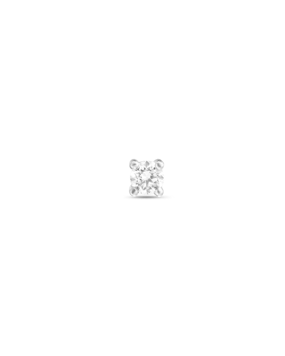 Covetear Diamond Petit Solitaire Cartilage Earring#material_14k_White_Gold