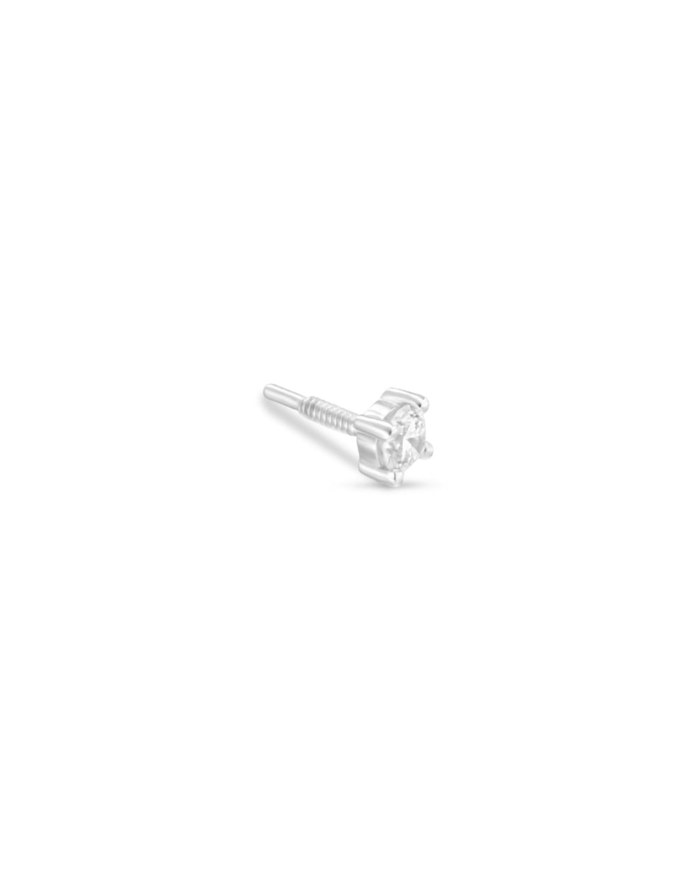 Covetear Diamond Petit Solitaire Cartilage Earring#material_14k_White_Gold