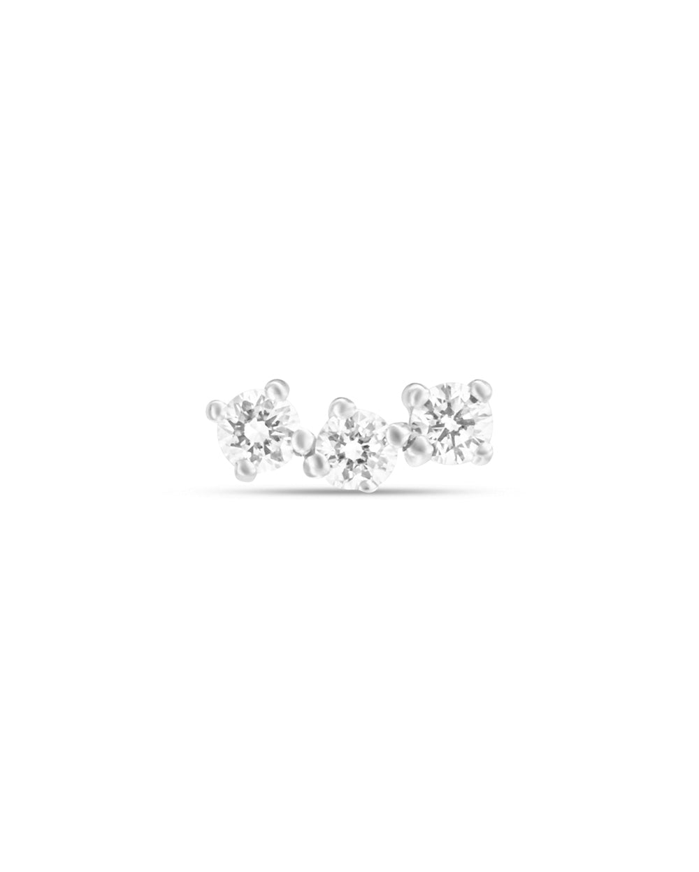 Covetear Diamond Petit Trilogy Cartilage Earring#material_14k_White_Gold