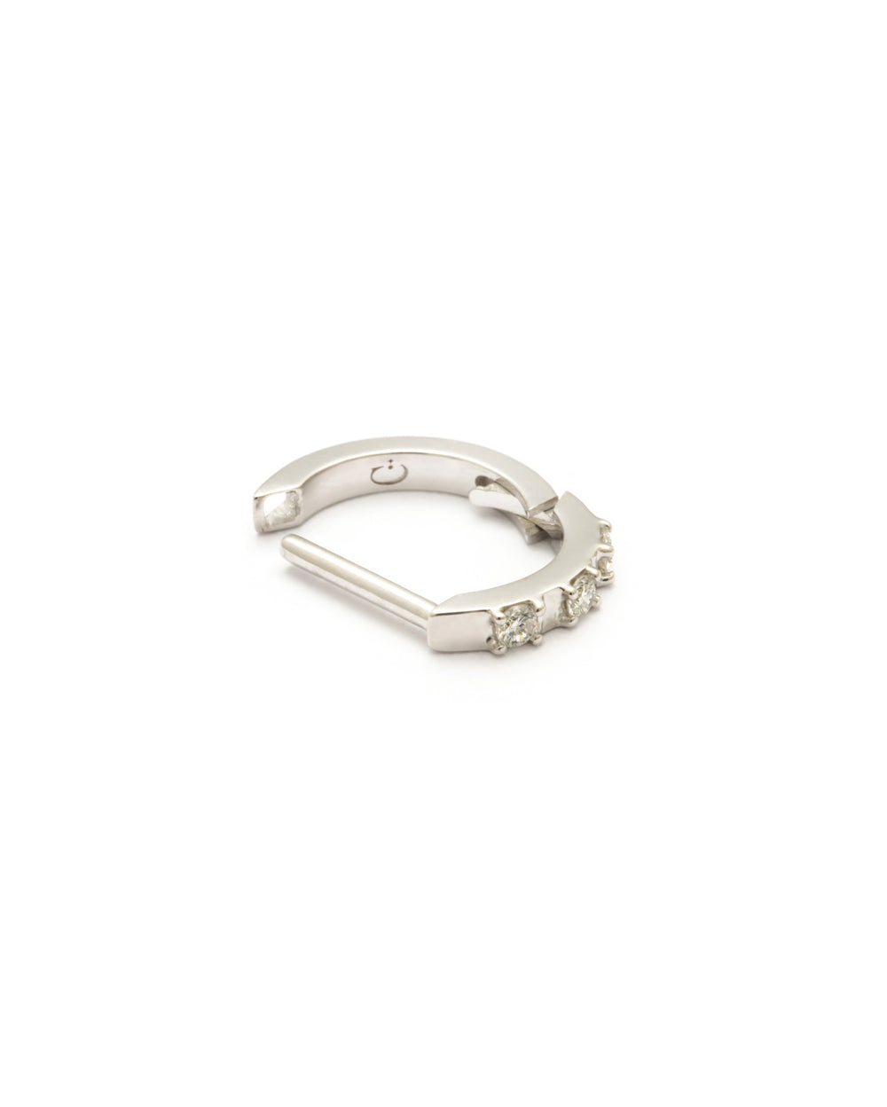 Covetear Petit Diamond Piercing Hoop#material_14k_WhiteGold