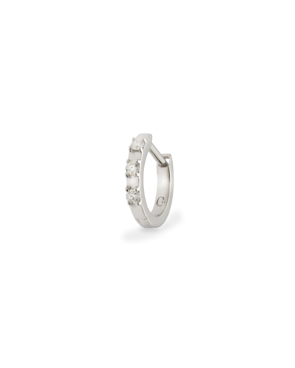 Covetear Petit Diamond Piercing Hoop#material_14k_WhiteGold