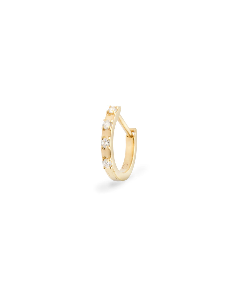 Covetear Petit Diamond Piercing Hoop#material_14k_YellowGold