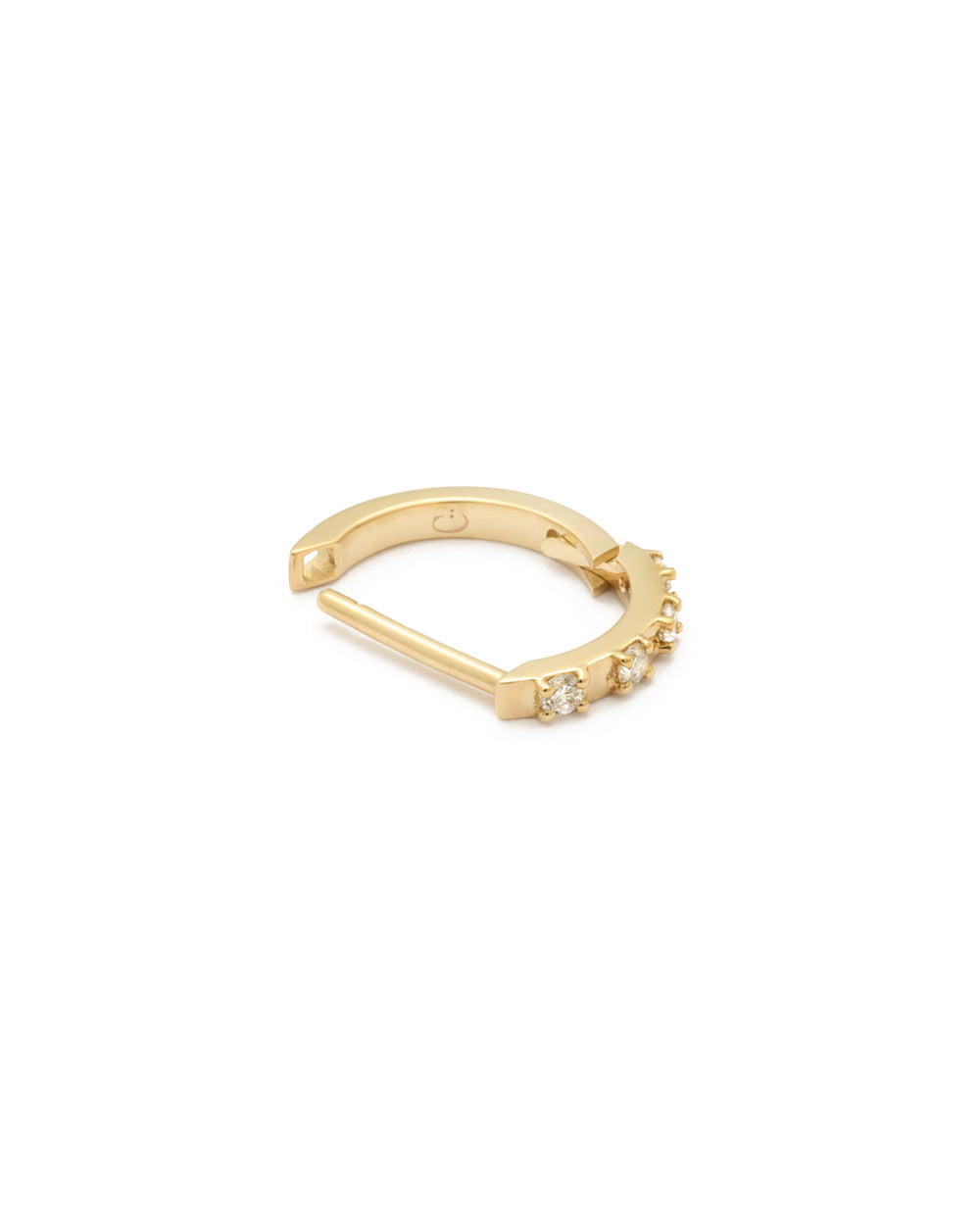 Covetear Petit Diamond Piercing Hoop#material_14k_YellowGold