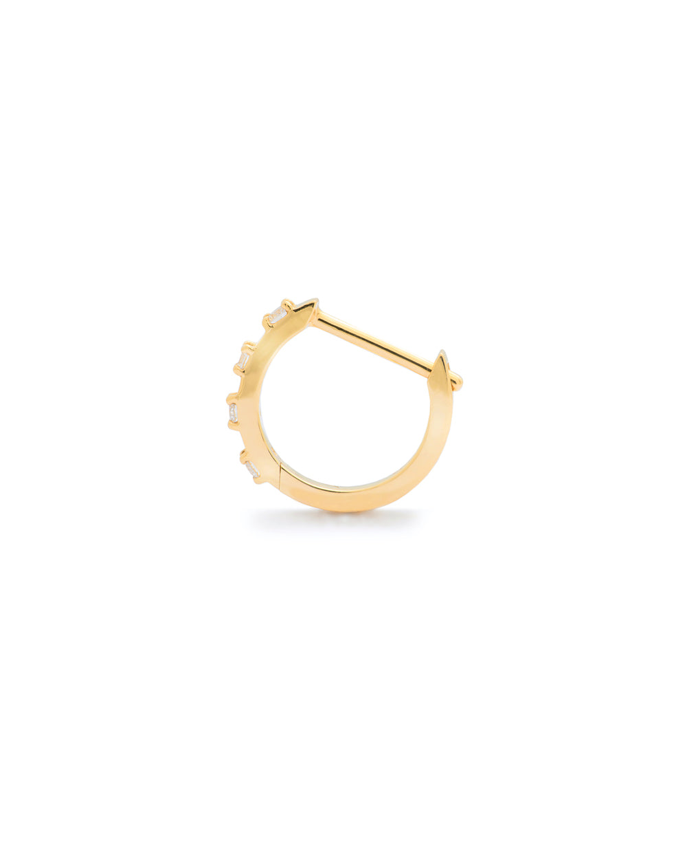 Covetear Petit Diamond Piercing Hoop#material_14k_YellowGold