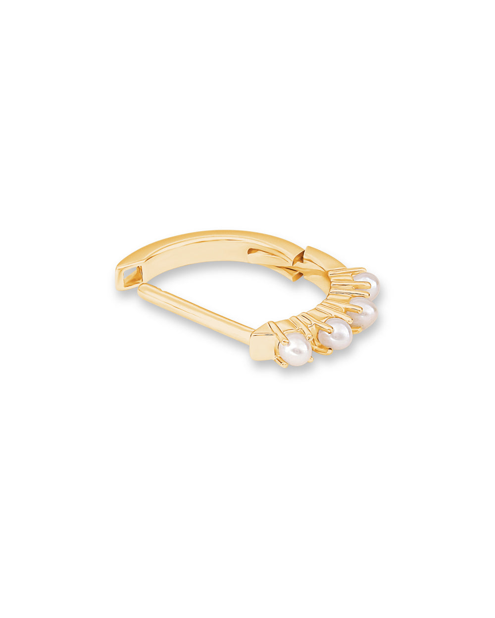 Covetear Petit Pearl Piercing Hoop#material_14k_YELLOW_Gold