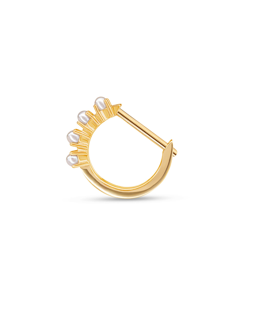 Covetear Petit Pearl Piercing Hoop#material_14k_YELLOW_Gold