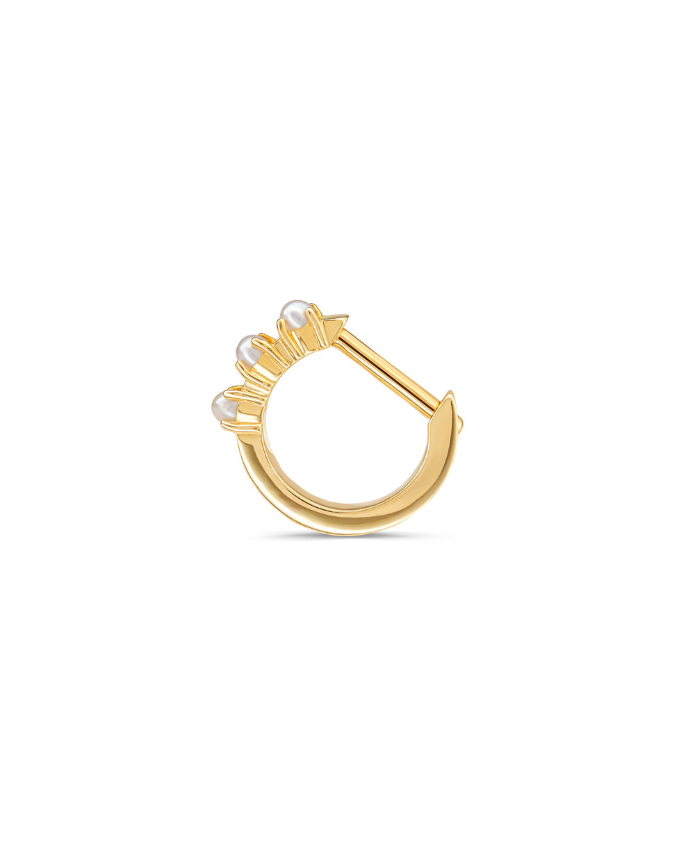 Covetear Petit Pearl Piercing Hoop#material_14k_YELLOW_Gold