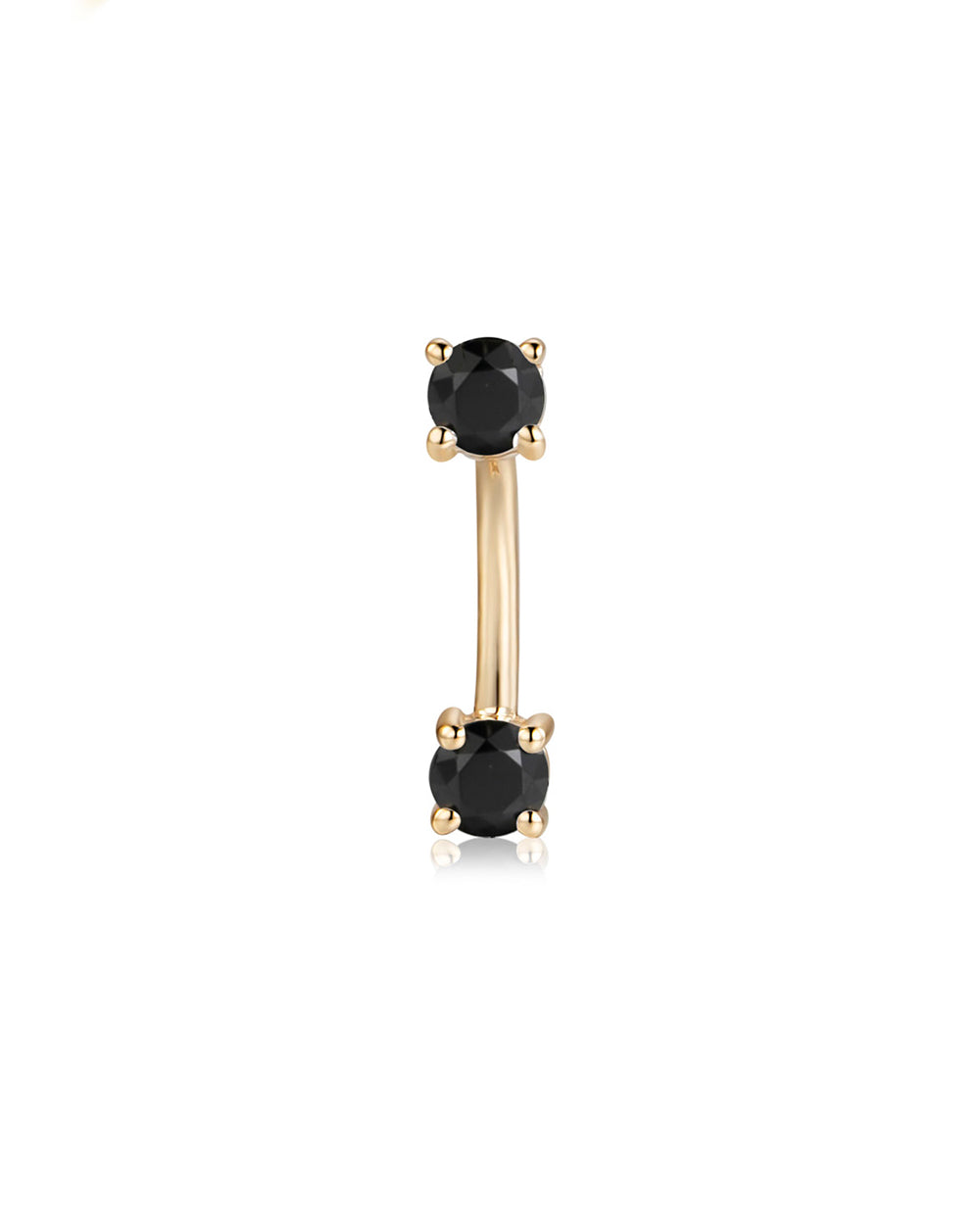 Covetear Petit Black Barbell #material_14k_YellowGold