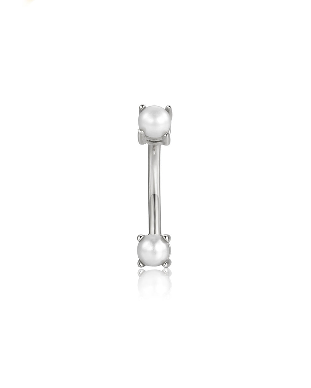 Covetear Petit Pearl Barbell #material_14k_WhiteGold