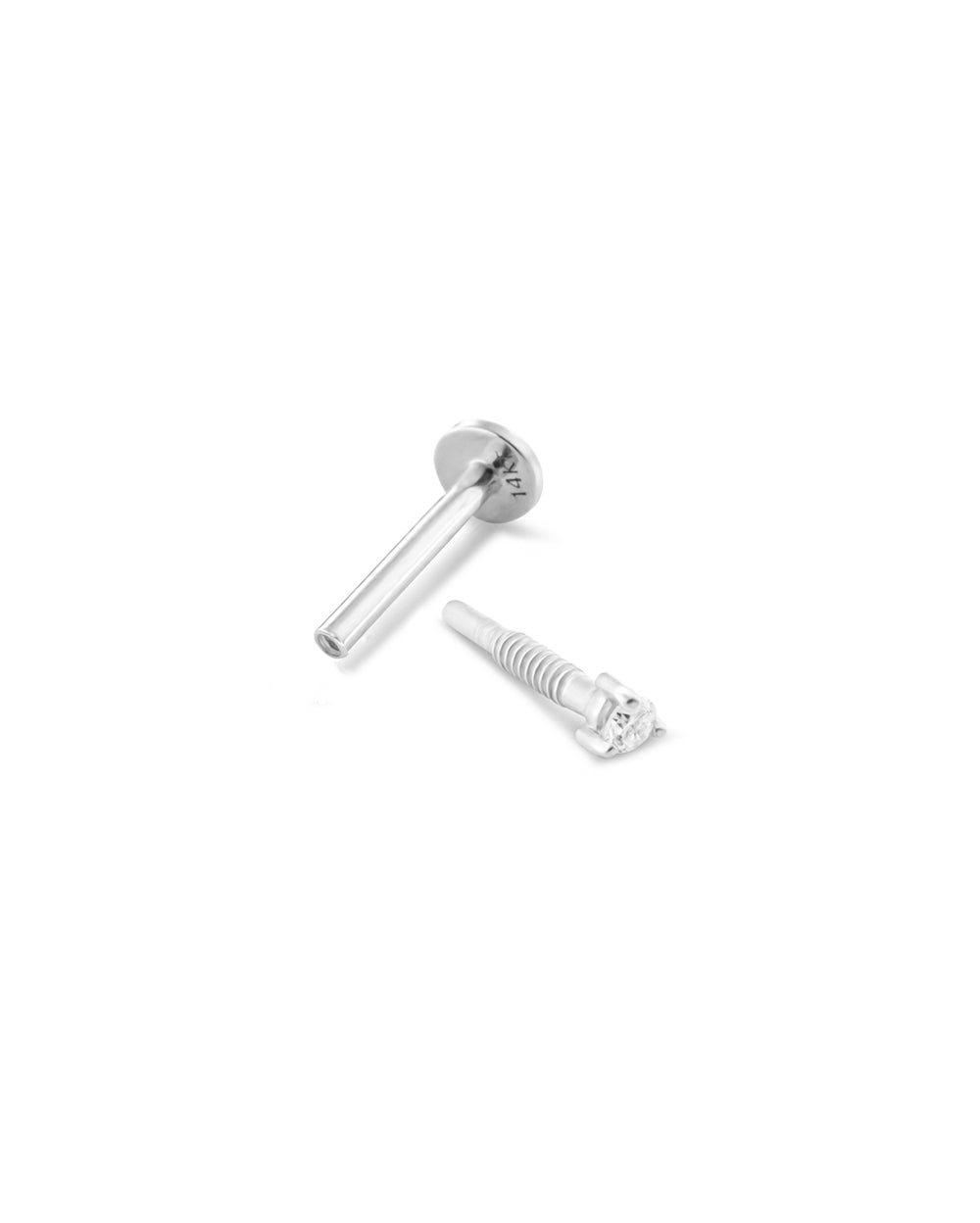 Covetear Micro Diamond Cartilage Earring#material_14k_White_Gold