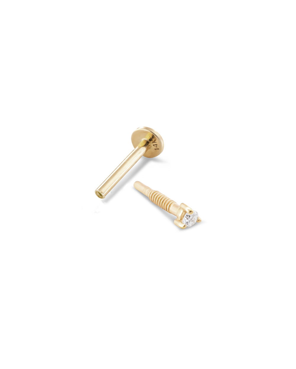 Covetear Micro Diamond Cartilage Earring#material_14k_Yellow_Gold