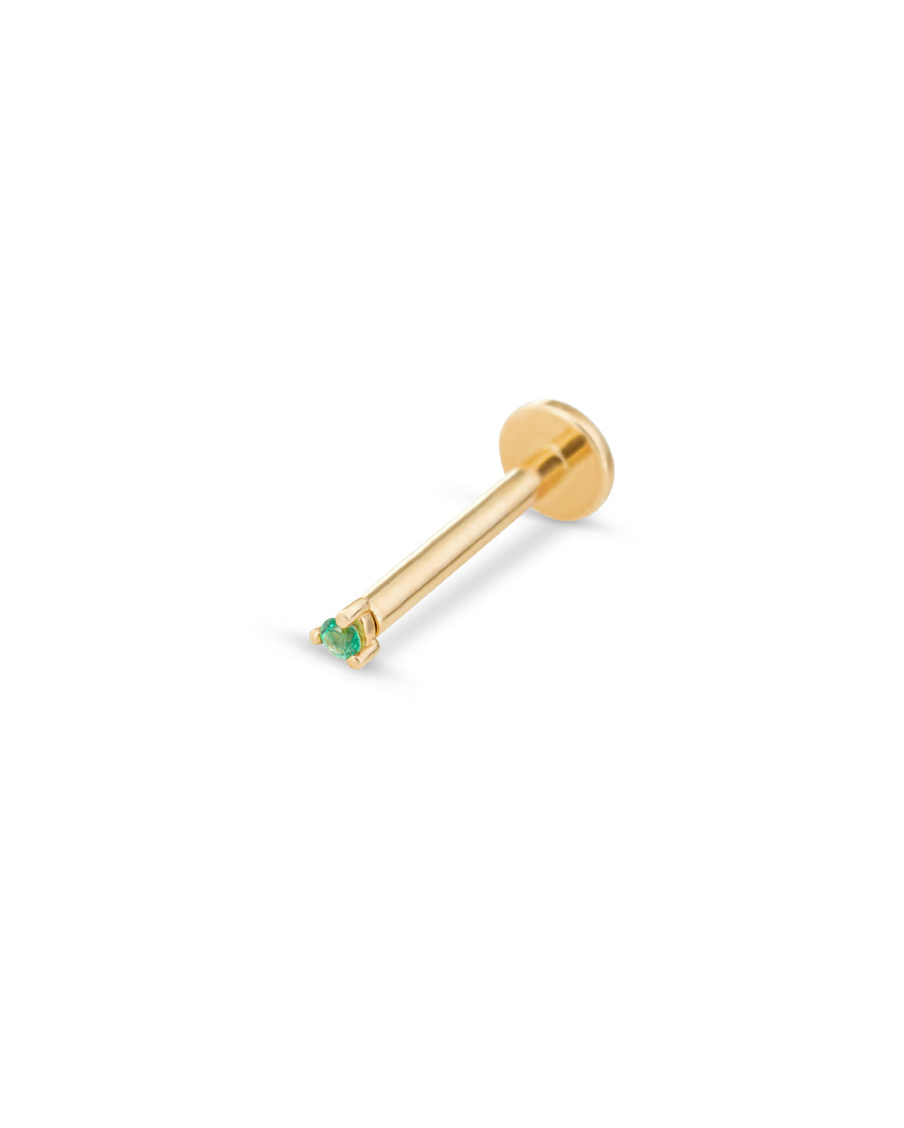 Covetear Micro Emerald Cartilage Earring#material_14k_Yellow_Gold