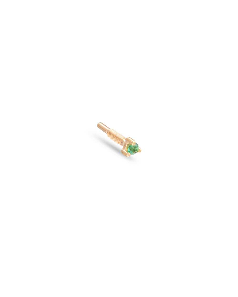 Covetear Micro Emerald Cartilage Earring#material_14k_Yellow_Gold