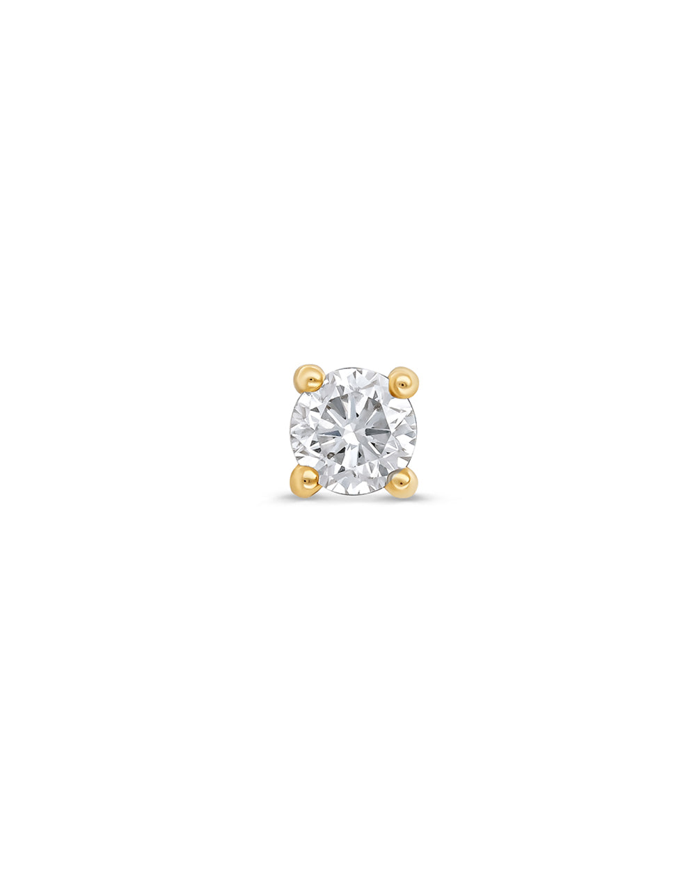 Covetear Moyenne Diamond Solitaire Cartilage Earring#material_14k_Yellow_Gold