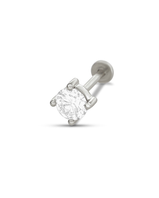 Covetear Grande Diamond 4mm Cartilage Earring#material_14k_White_Gold