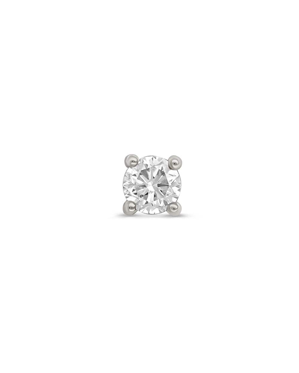 Covetear Grande Diamond 4mm Cartilage Earring#material_14k_White_Gold