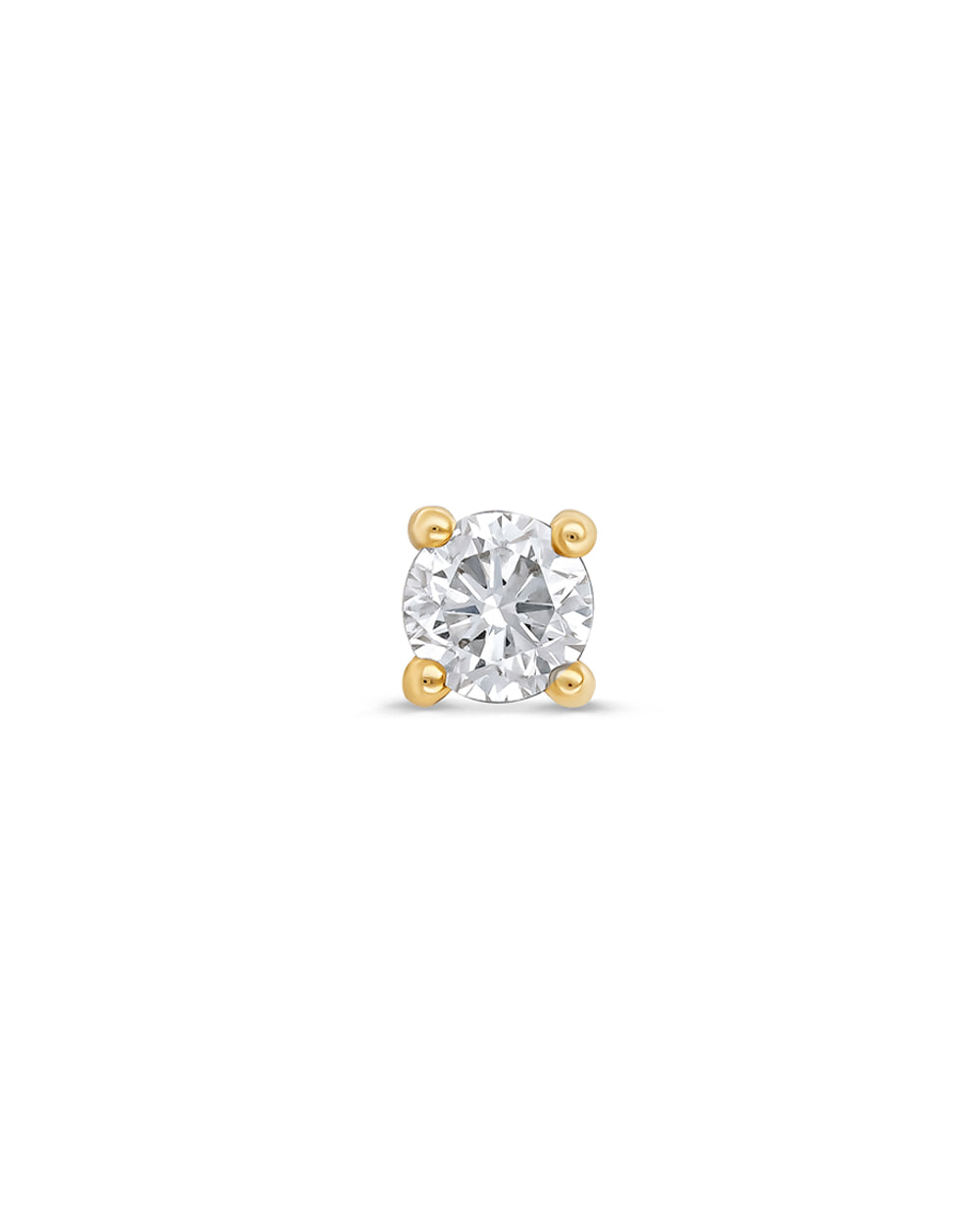 Covetear Grande Diamond 4mm Cartilage Earring#material_14k_Yellow_Gold