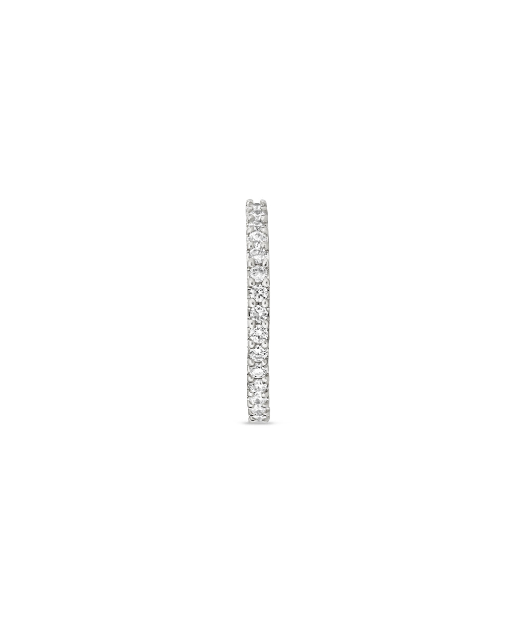 Covetear Eternite' Diamond Clicker Hoop Earring#material_14k_WhiteGold