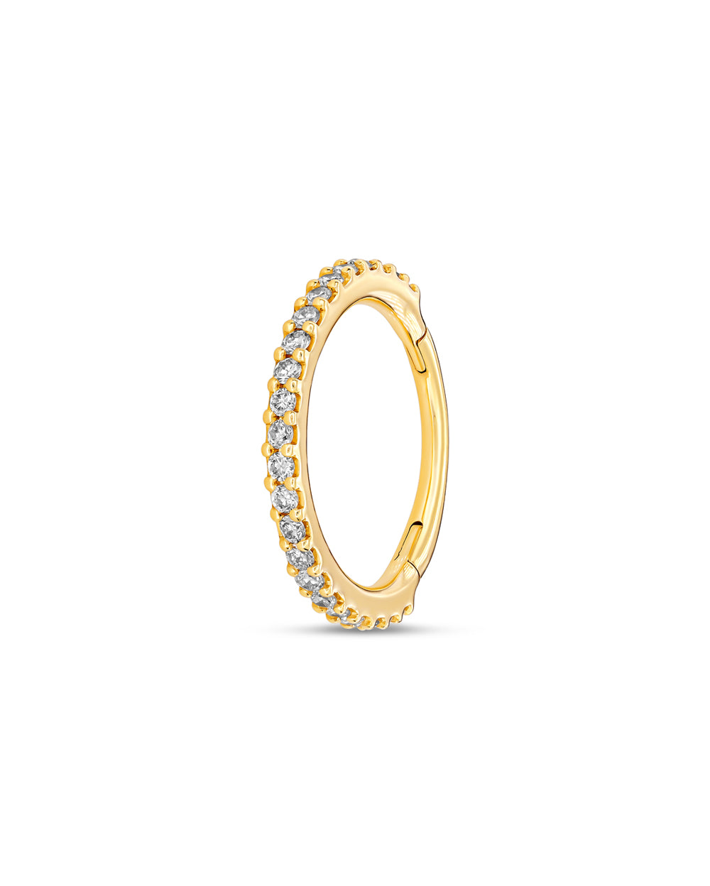 Covetear Eternite' Diamond Clicker Hoop Earring#material_14k_Yellow_Gold