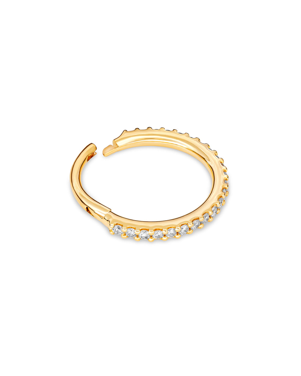 Covetear Eternite' Diamond Clicker Hoop Earring#material_14k_Yellow_Gold