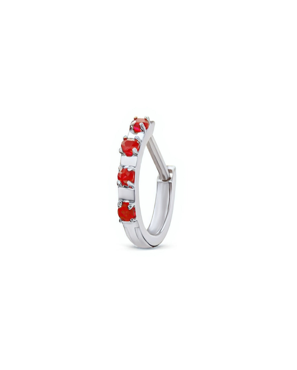 Covetear Petit Ruby Piercing Hoop#material_14k_White_Gold