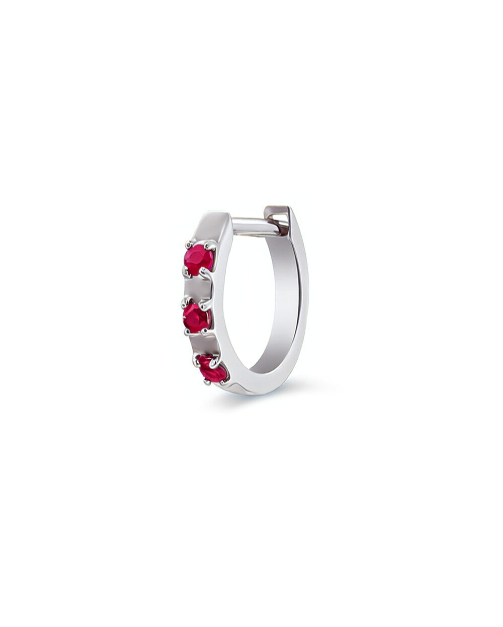 Covetear Petit Ruby Piercing Hoop#material_14k_White_Gold