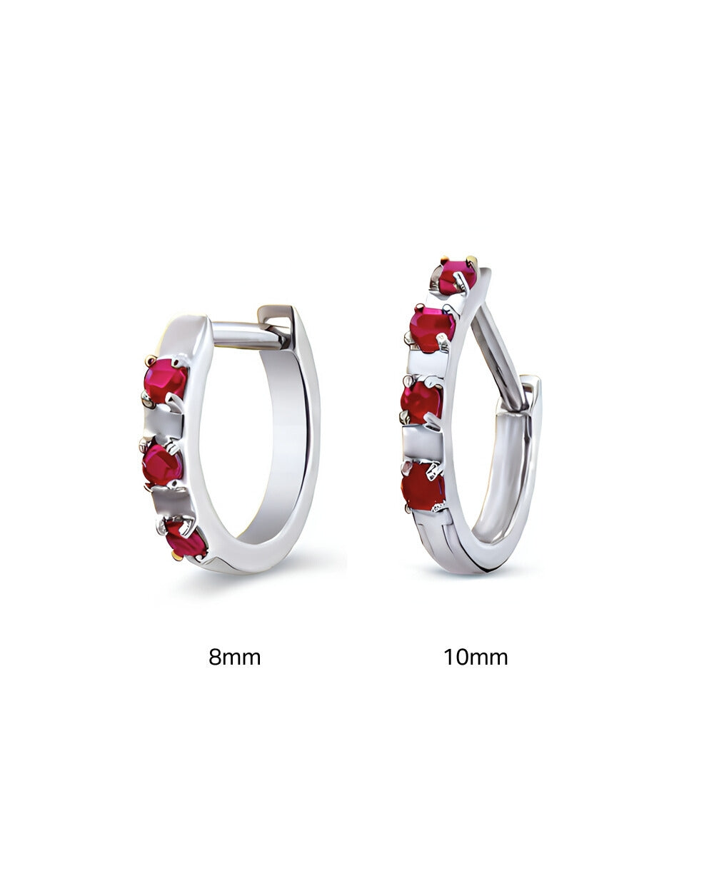 Covetear Petit Ruby Piercing Hoop#material_14k_White_Gold