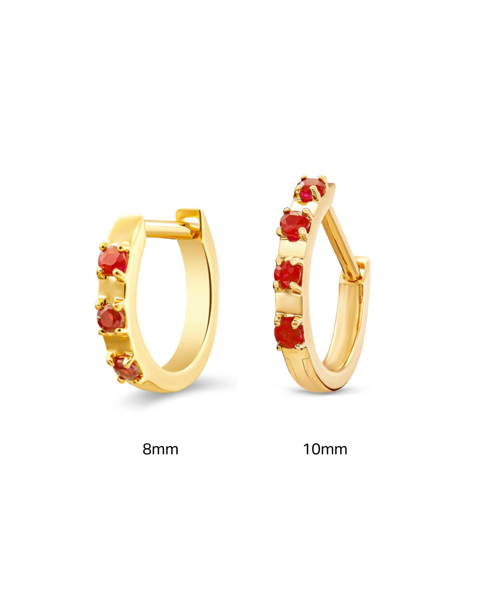 Covetear Petit Ruby Piercing Hoop#material_14k_Yellow_Gold